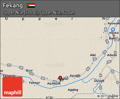 Shaded Relief Map of Fekang