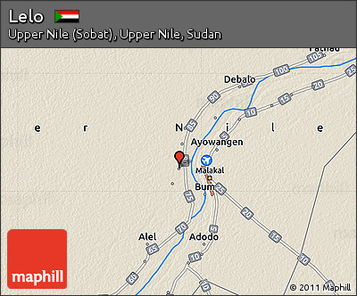 Shaded Relief Map of Lelo