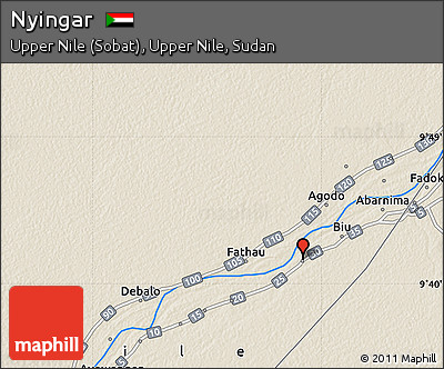 Shaded Relief Map of Nyingar