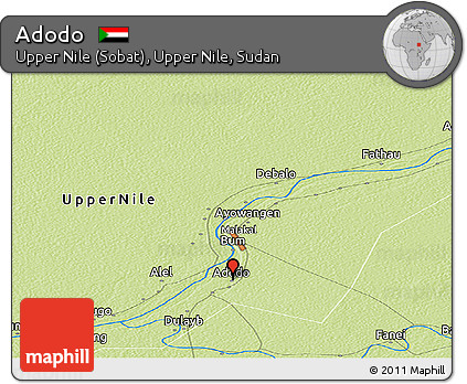Physical Panoramic Map of Adodo