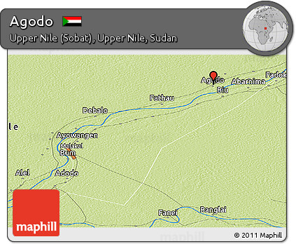 Physical Panoramic Map of Agodo