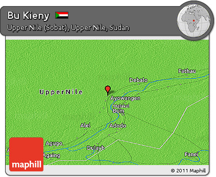Political Panoramic Map of Bu Kieny