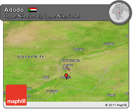 Satellite Panoramic Map of Adodo
