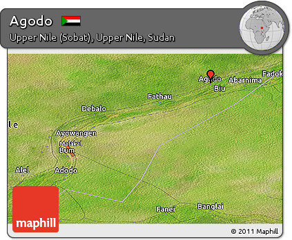 Satellite Panoramic Map of Agodo