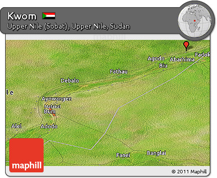 Satellite Panoramic Map of Kwom