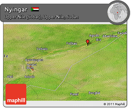 Satellite Panoramic Map of Nyingar
