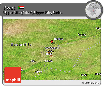 Satellite Panoramic Map of Pwot