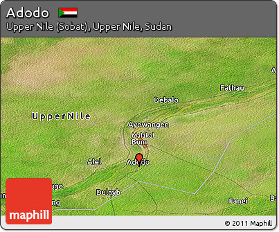 Satellite Panoramic Map of Adodo