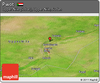 Satellite Panoramic Map of Pwot