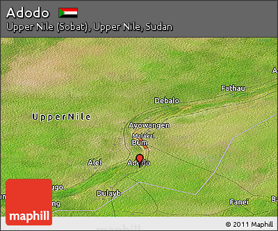 Satellite Panoramic Map of Adodo