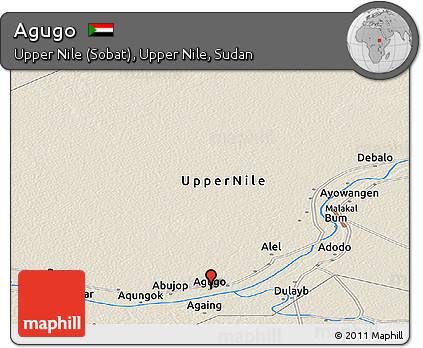 Shaded Relief Panoramic Map of Agugo