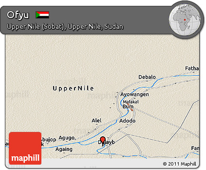 Shaded Relief Panoramic Map of Ofyu