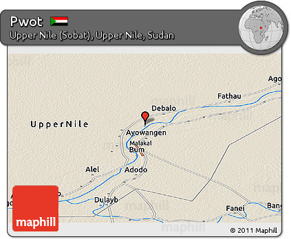 Shaded Relief Panoramic Map of Pwot