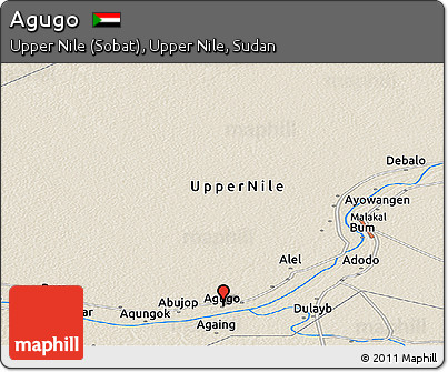 Shaded Relief Panoramic Map of Agugo