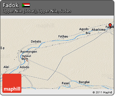 Shaded Relief Panoramic Map of Fadok