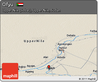 Shaded Relief Panoramic Map of Ofyu