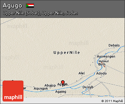 Shaded Relief Panoramic Map of Agugo