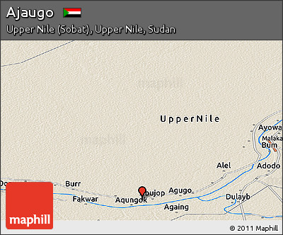 Shaded Relief Panoramic Map of Ajaugo