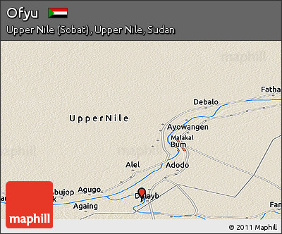Shaded Relief Panoramic Map of Ofyu