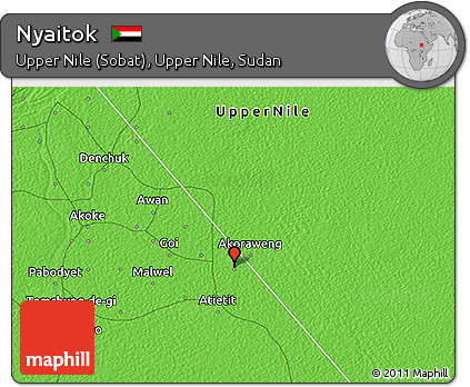 Political 3D Map of Nyaitok