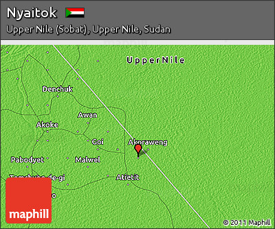 Political 3D Map of Nyaitok