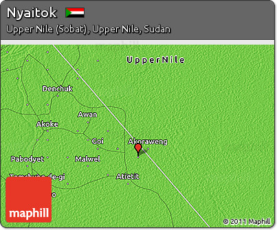 Political 3D Map of Nyaitok