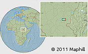 Savanna Style Location Map of Loye, hill shading