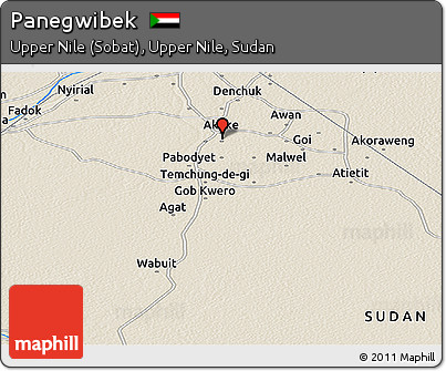 Shaded Relief Panoramic Map of Panegwibek