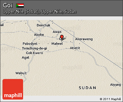 Shaded Relief Panoramic Map of Goi