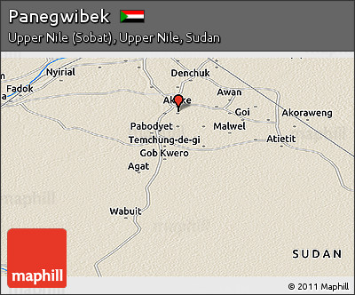 Shaded Relief Panoramic Map of Panegwibek