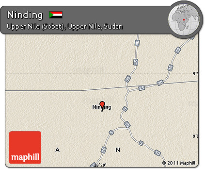 Shaded Relief Map of Ninding