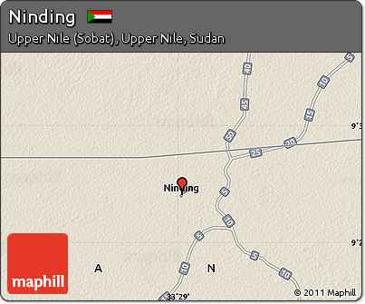 Shaded Relief Map of Ninding