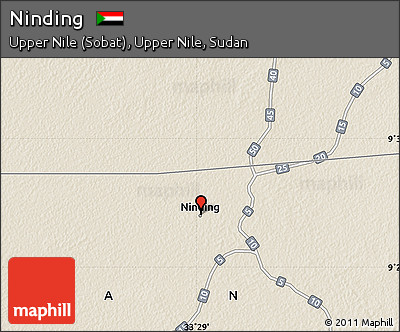 Shaded Relief Map of Ninding