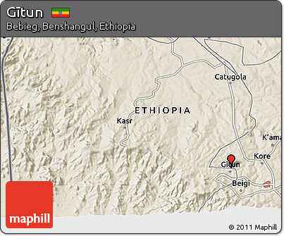 Shaded Relief 3D Map of Gītun