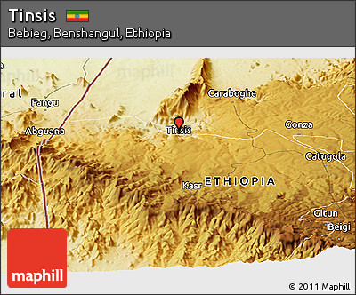 Physical Panoramic Map of Tinsis