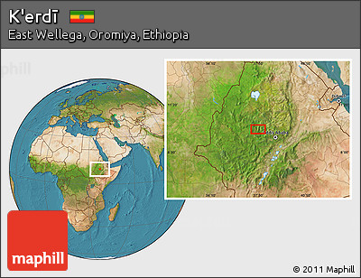 Satellite Location Map of K'erdī