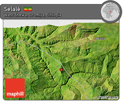 Satellite 3D Map of Selalē