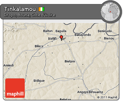 Shaded Relief 3D Map of Tinkalamou