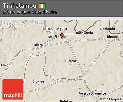 Shaded Relief 3D Map of Tinkalamou