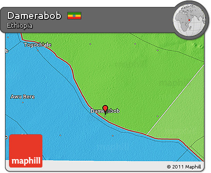 Political 3D Map of Damerabob