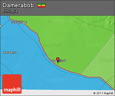 Political 3D Map of Damerabob