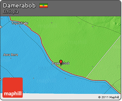 Political 3D Map of Damerabob