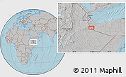 Gray Location Map of Darka, hill shading
