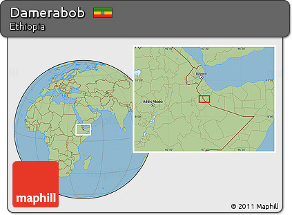 Savanna Style Location Map of Damerabob