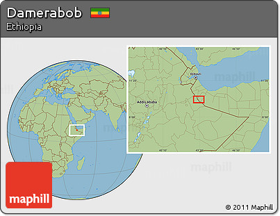 Savanna Style Location Map of Damerabob