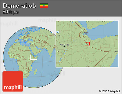 Savanna Style Location Map of Damerabob