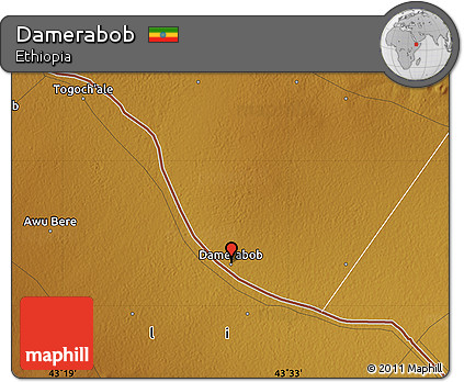 Physical Map of Damerabob