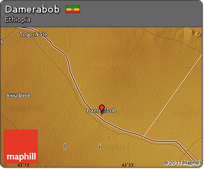 Physical Map of Damerabob
