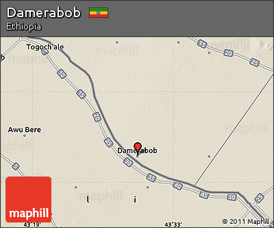 Shaded Relief Map of Damerabob