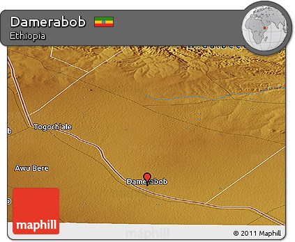 Physical Panoramic Map of Damerabob